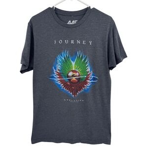 Journey Evolution Graphic T-Shirt Mens Medium Charcoal Grey Rock Band Tee MF